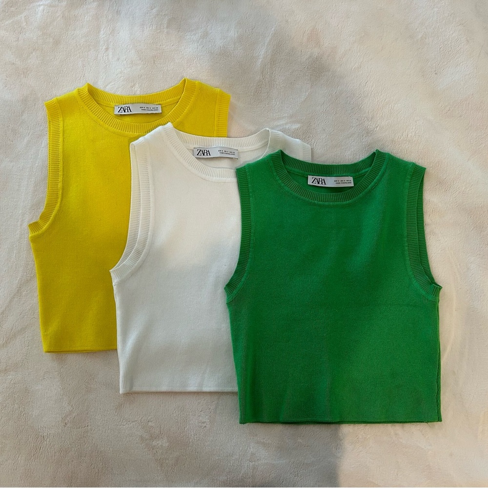 Zara Cropped Knit Tanks (3)